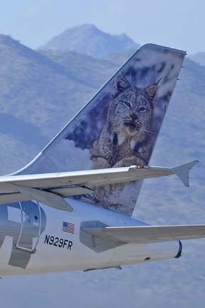 Frontier Airbus A319-111 N929FR Larry the Lynx, Phoenix Sky Harbor, March 7, 2015